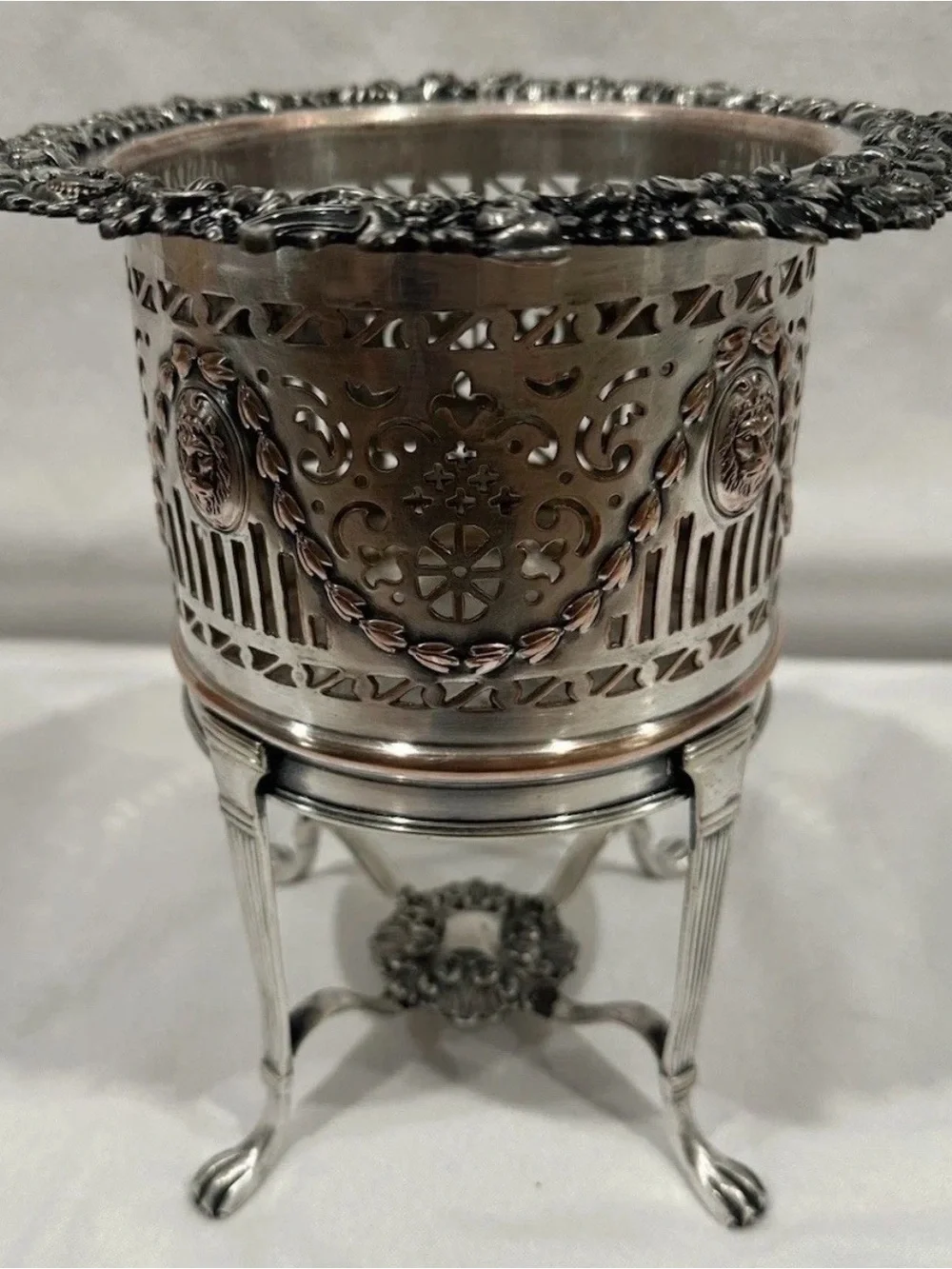 Antique Victorian Sheffield Silver Plate Wine Bottle Holder